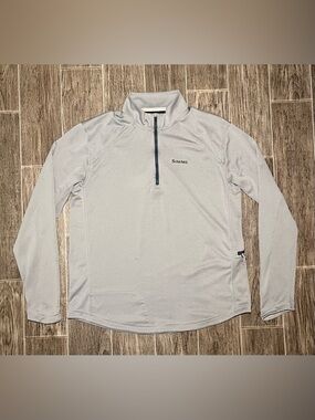 SIMMS Solarflex Plus UPF 50 1/4 Zip Pullover Hiking Fishing Men's Medium Gray